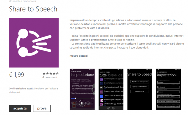 offerte red stripe windows phone Share to Speech   Store di app e giochi per Windows Phone  Italia