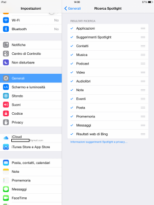 Come modificare la ricerca Spotlight in iOS 8