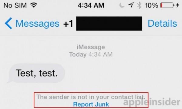 iOS 8.3 messaggi anti-spam