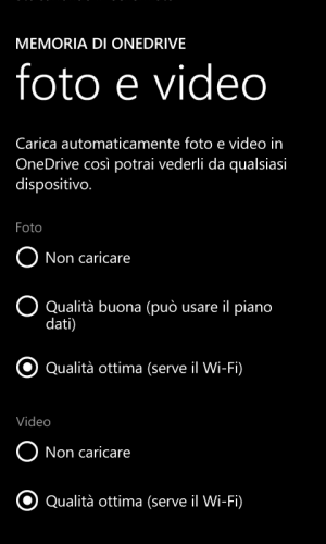 Come attivare il caricamento automatico delle foto su OneDrive di Windows Phone 8.1