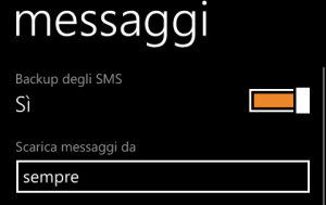Backup Windows Phone Messaggi