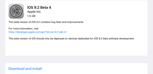 iOS 9.2 Beta 4
