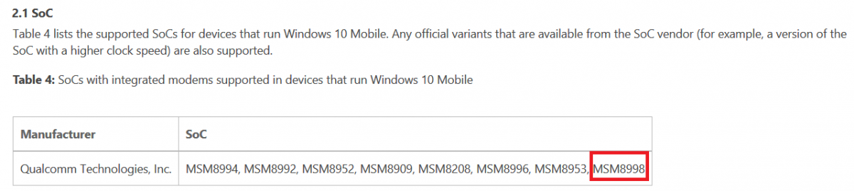 Qualcomm Snapdragon 830 già supportato da Windows 10 Mobile
