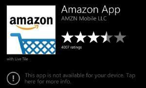 Amazon app non installabile Windows Store