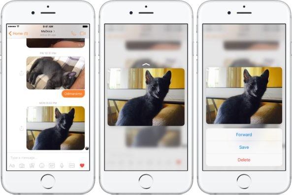 Facebook Messenger implementa nuove funzionalità 3D Touch