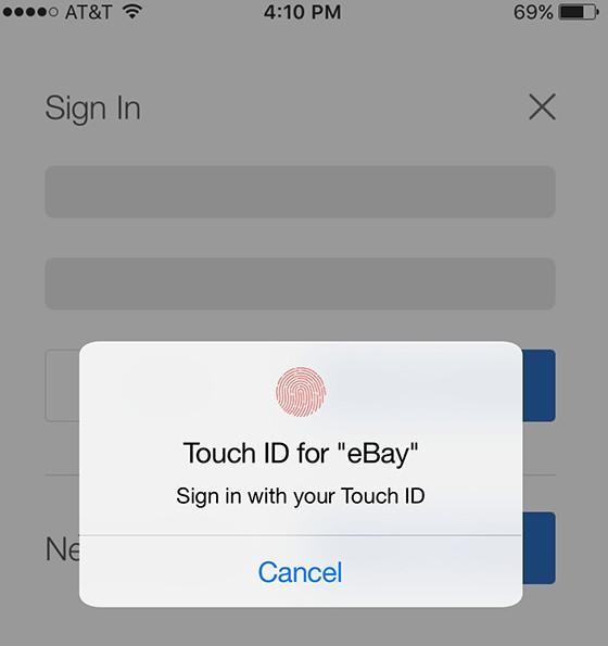 eBay Touch ID