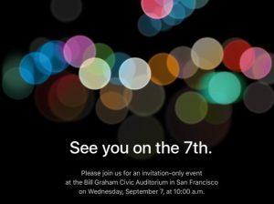 iPhone 7 invito ufficiale