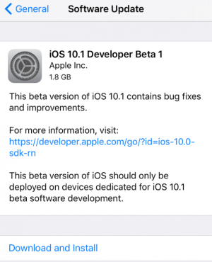 iOS 10.1 beta 1