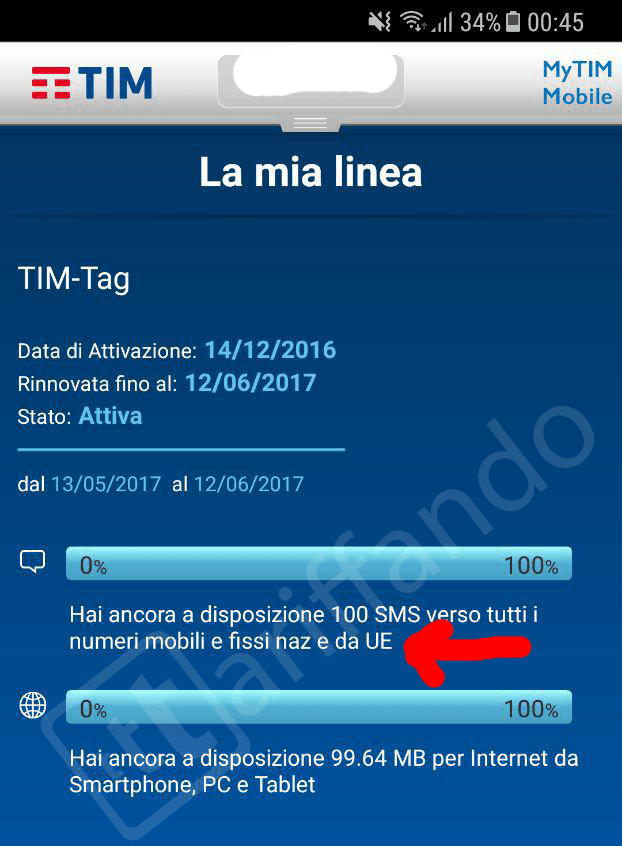 TIM roaming gratuito