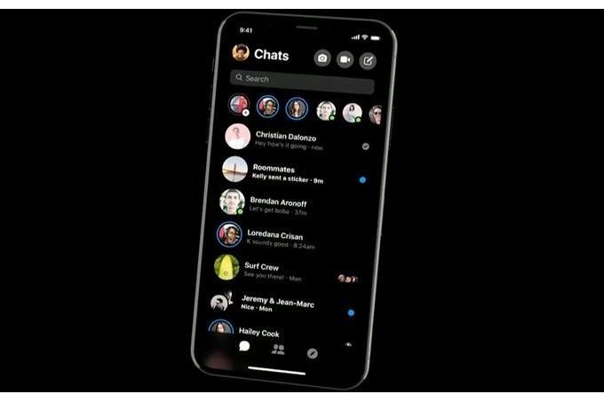 Facebook Messenger tema scuro